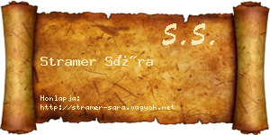 Stramer Sára névjegykártya